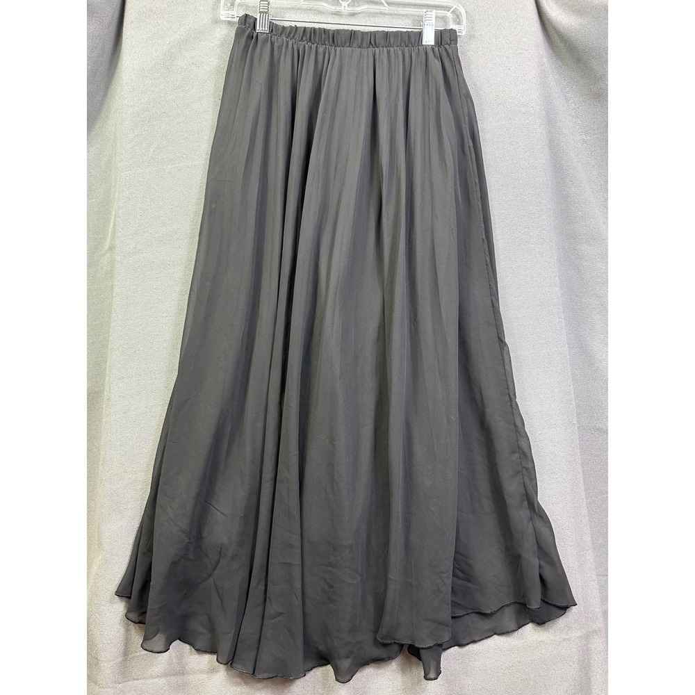 Vince Camuto Black Maxi Skirt Pleated Chiffon‎ Elastic Waist Lined Women's SZ XS - Picture 2 of 7